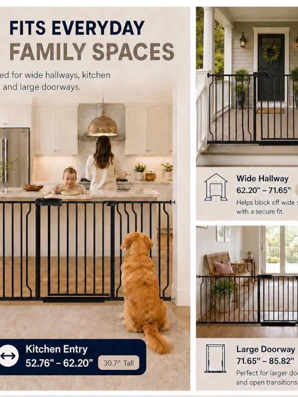 Extra Wide Baby Gate for Doorways 52.76